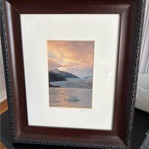 Juneau Alaska Mendenhall glacier Print in wooden frame